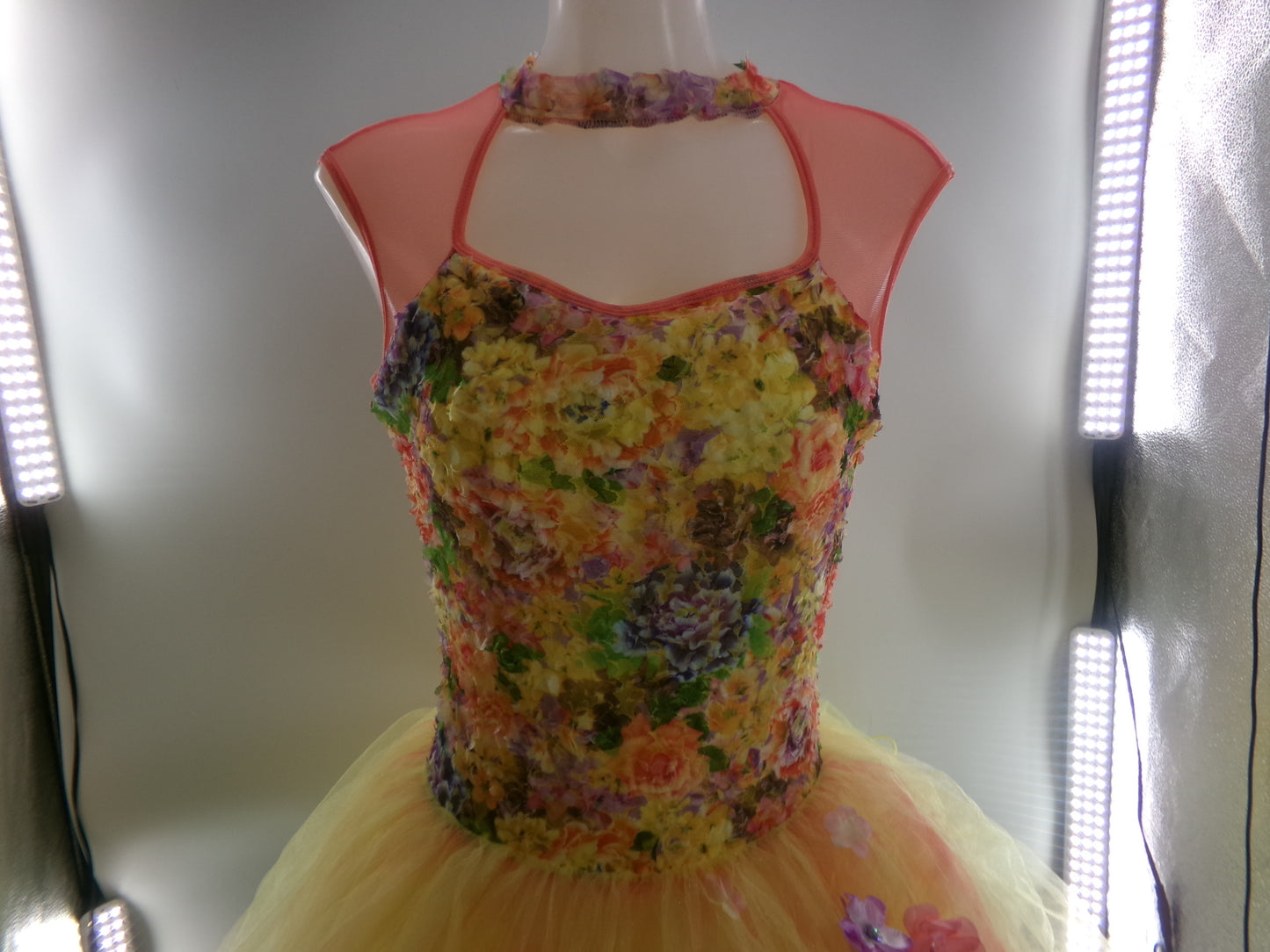 Pre-Owned Costume Medium Adult Yellow Curtain Call C438 Ballet Pointe Floral Tutu Dress
