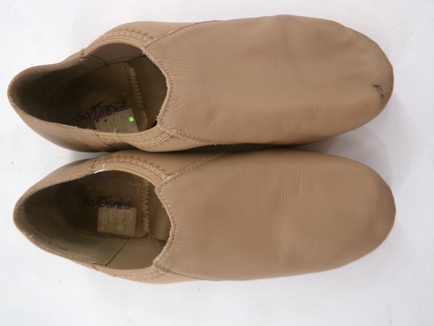 Pre-Owned Jazz Shoes So Danca 6N JZ43 Tan Adult Pull On Leather Split Sole