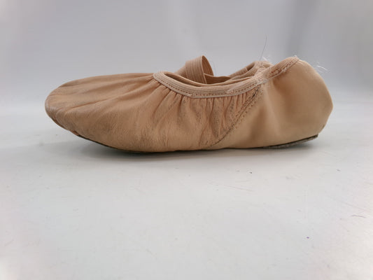 Pre-Owned Ballet Shoes DanzNMotion 397 Child 2M Leather Stretch Cross Strap Split Sole