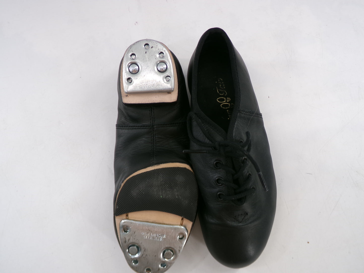 Pre-Owned Split Sole Clogging Shoes Dancing Fair Youth 2.5M Black Oxford Leather