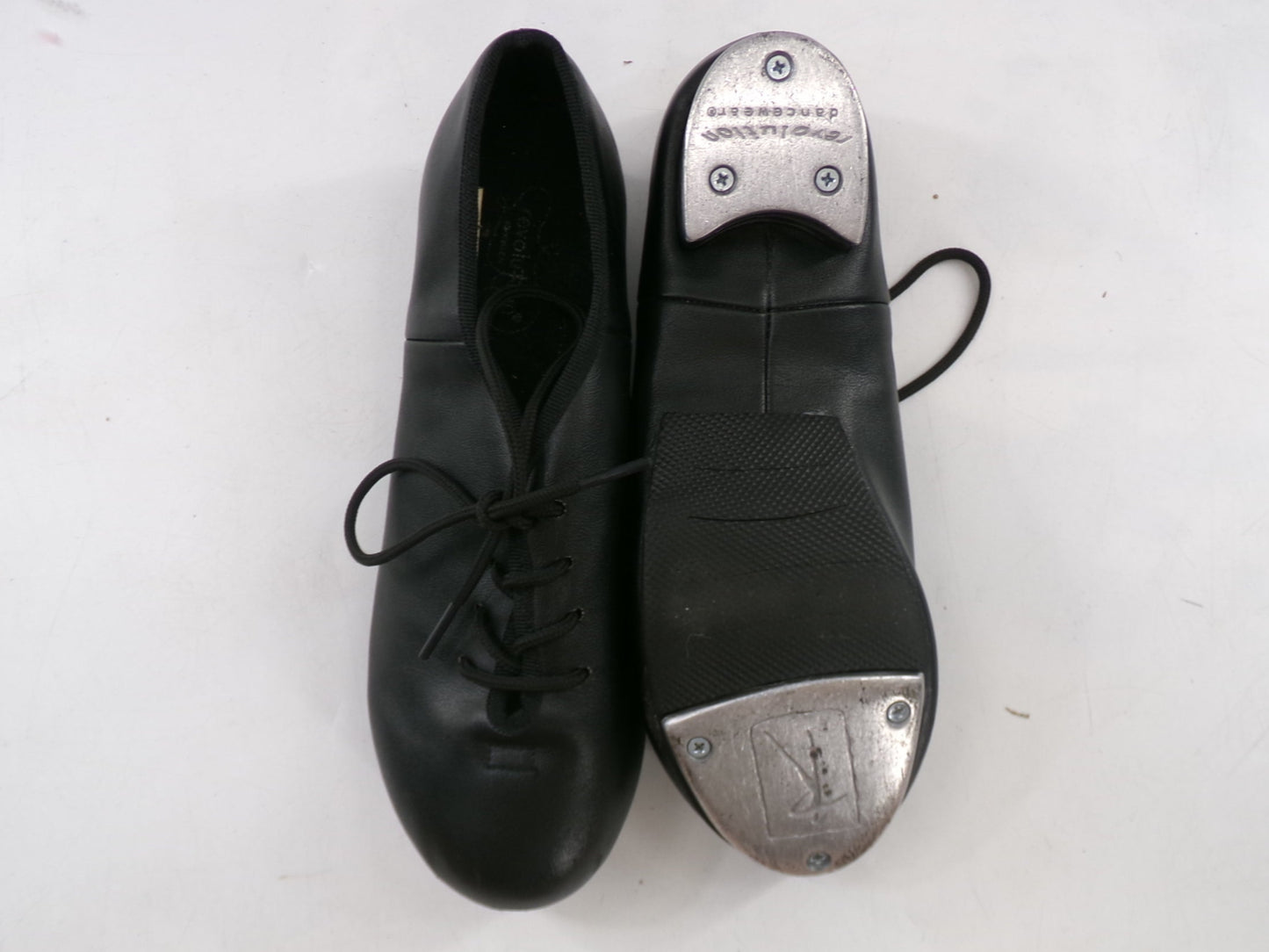 Pre-Owned Oxford Tap Shoes 4.5M Youth Revolution RD013101 Black Split Sole