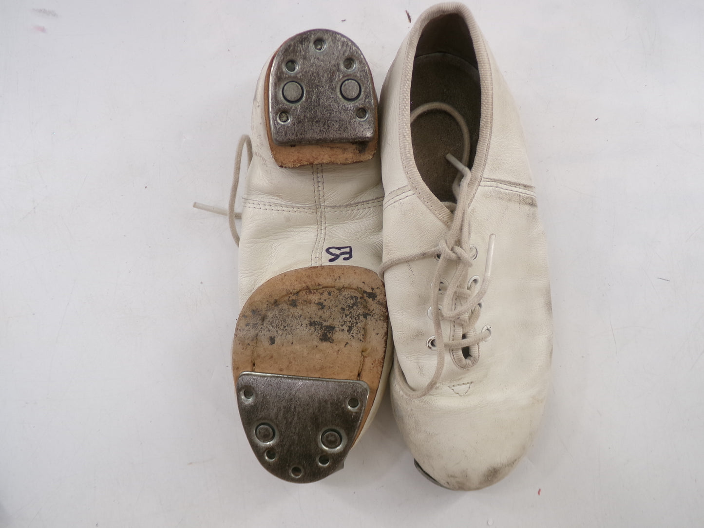Pre-Owned Buck Clogging Shoes Steven Stompers Youth 5M Oxford Leather Split Sole