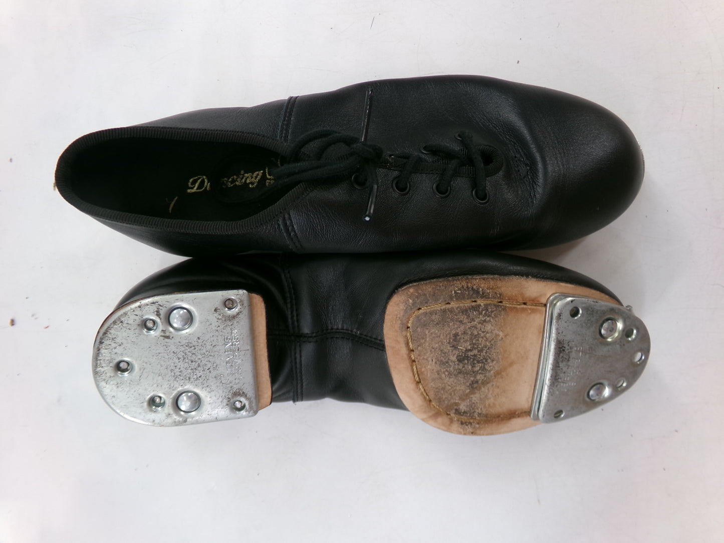 Pre-Owned Split Sole Buck Clogging Shoes Dancing Fair Adult 8M Black Oxford Leather