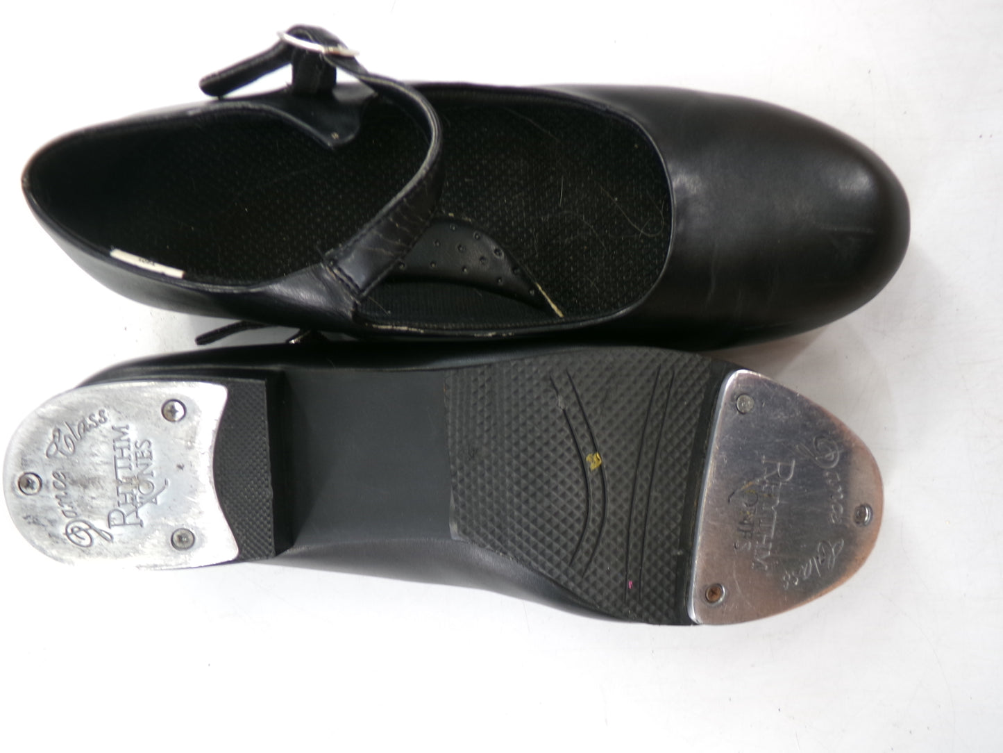 Pre-Owned Tap Shoes Adult 9 Black Mary Jane Leather Buckle