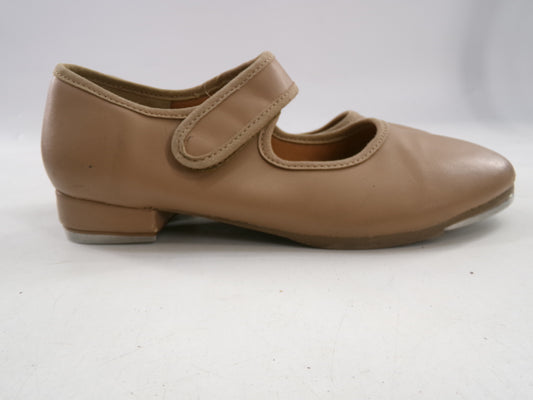 Pre-Owned Tan Tap Shoes SoDanca Child 13.5M Mary Jane Leather Loop Strap