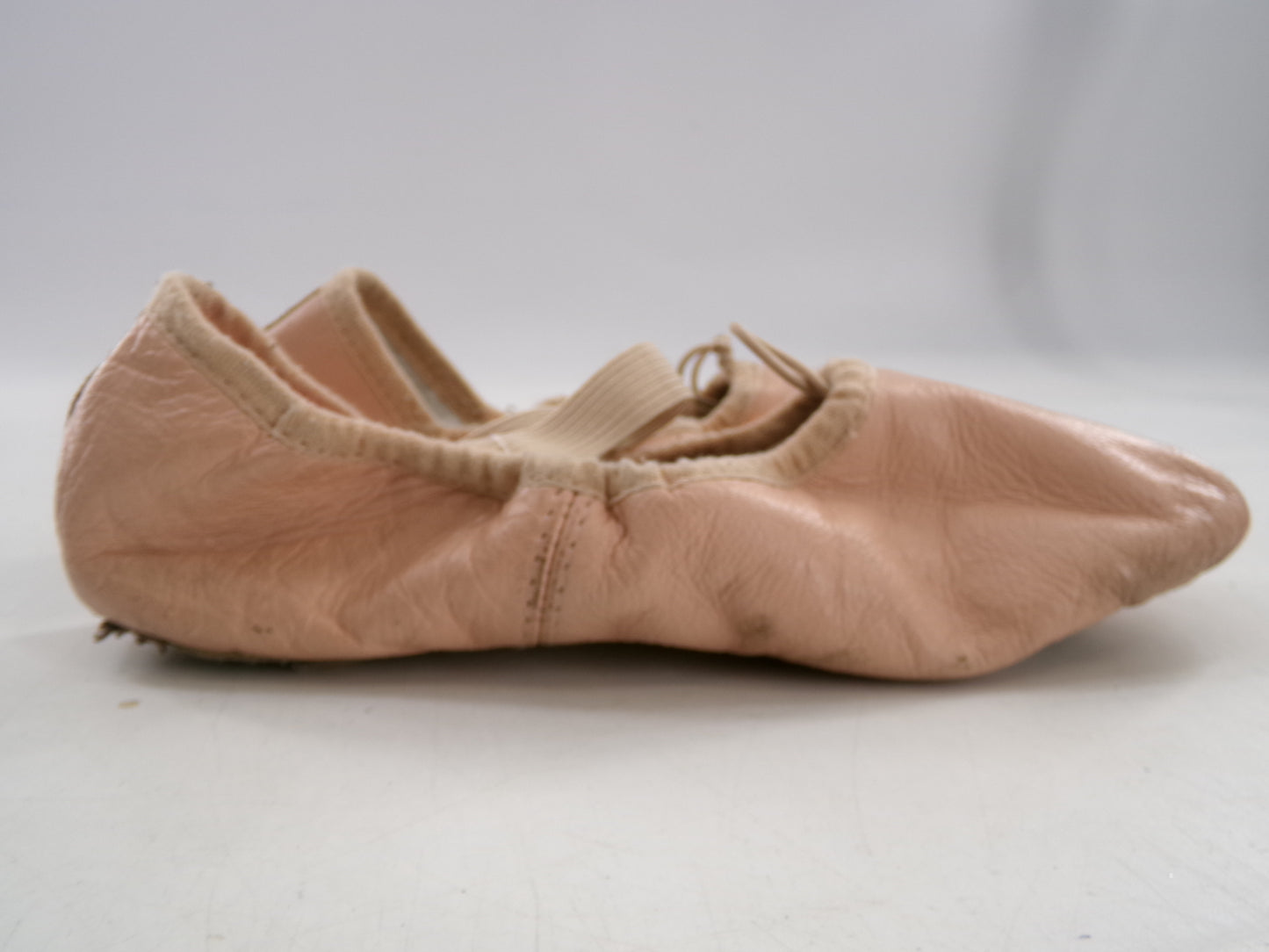 Pre-Owned Ballet Shoes Bloch Youth 2M Tie Drawstring Leather Single Strap Full Sole