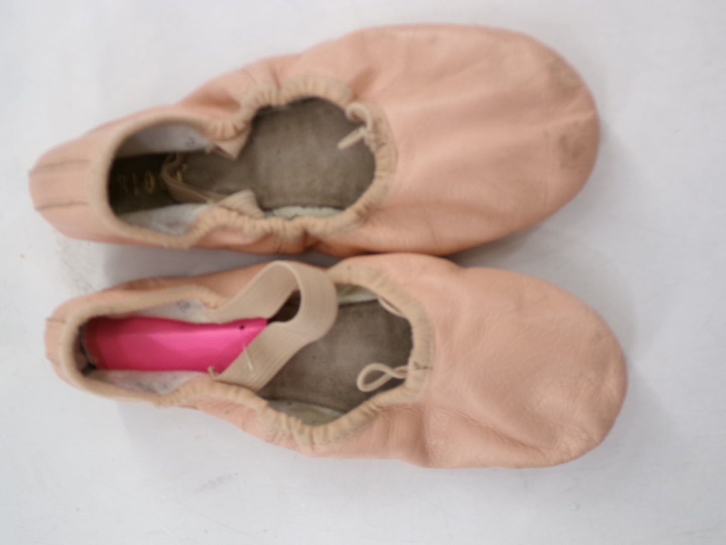 Pre-Owned Ballet Shoes Bloch Youth 2M Tie Drawstring Leather Single Strap Full Sole