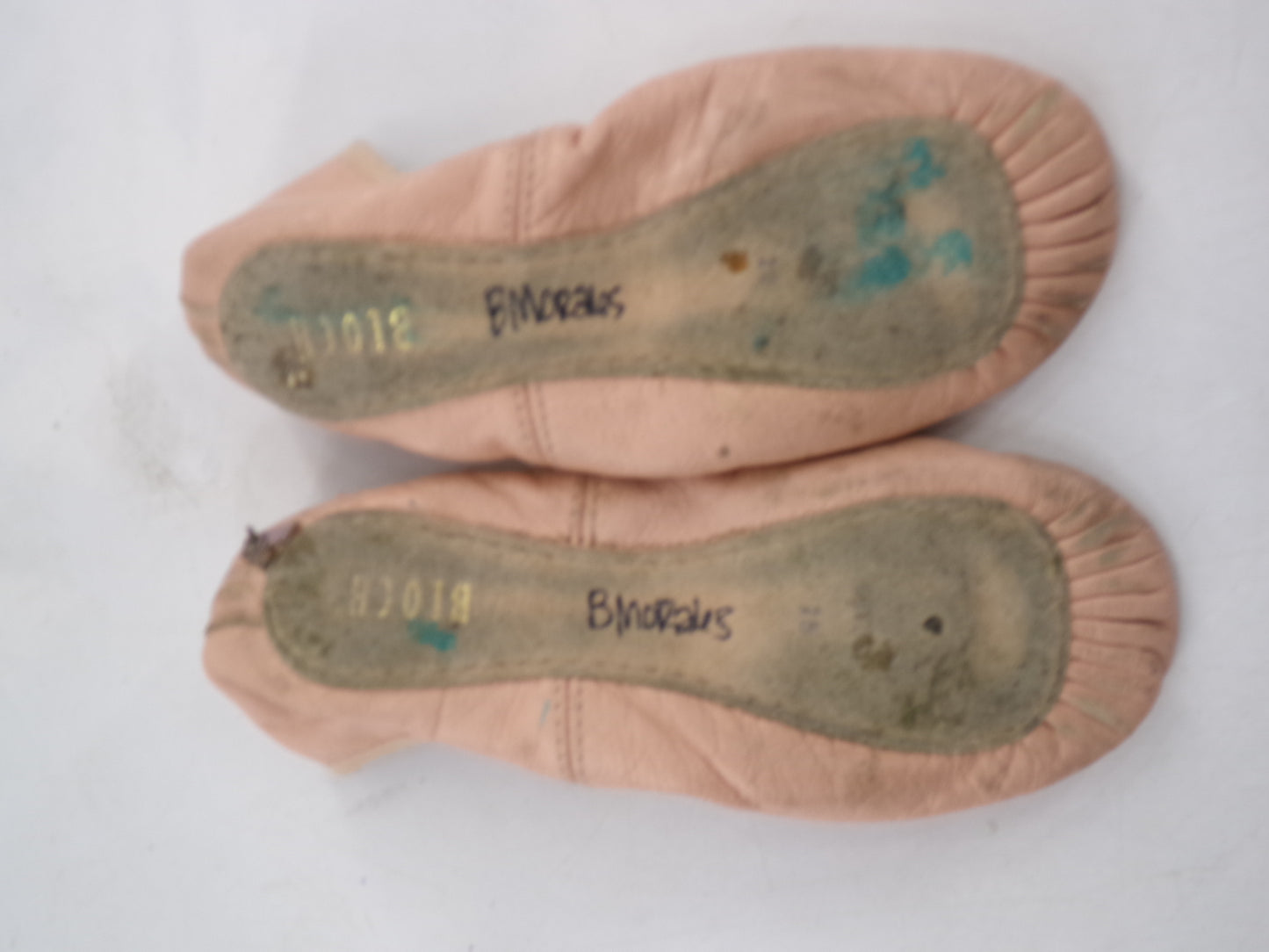Pre-Owned Ballet Shoes Bloch Youth 2M Tie Drawstring Leather Single Strap Full Sole