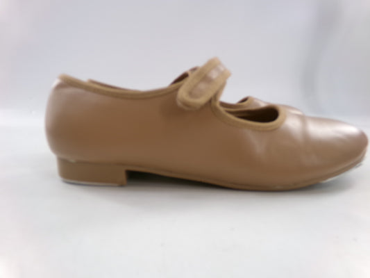 Pre-Owned Tan Tap Shoes Dance Class Big Kid 13.5M Mary Jane Leather Student