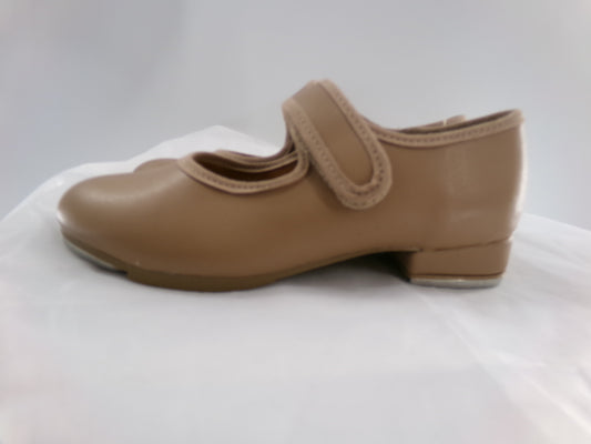 Pre-Owned Tan Tap Shoes SoDanca Child 10M Mary Jane Leather Loop Strap