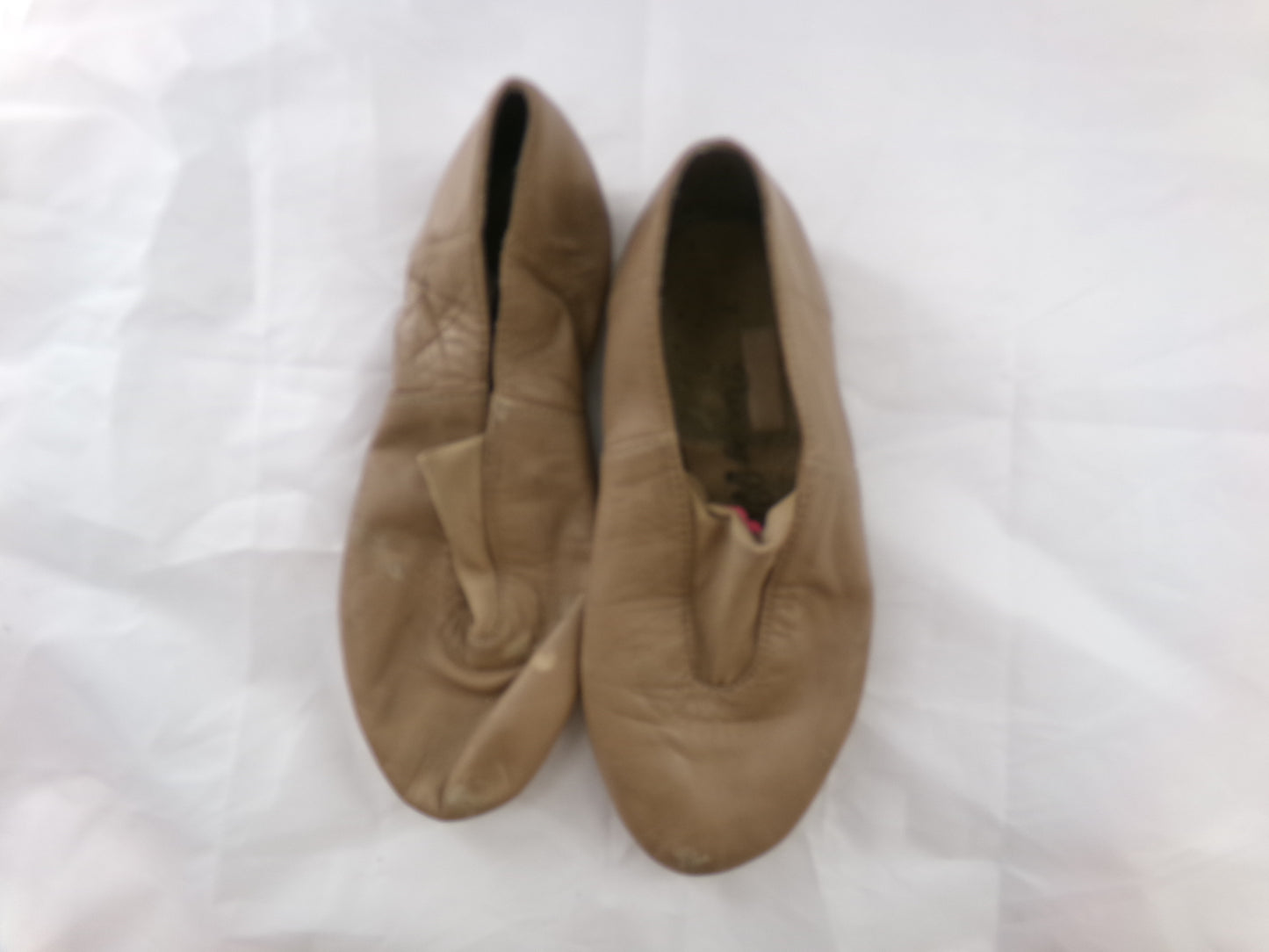 Pre-Owned Jazz Shoes Dancing Fair Women 6 Tan Leather Slip On