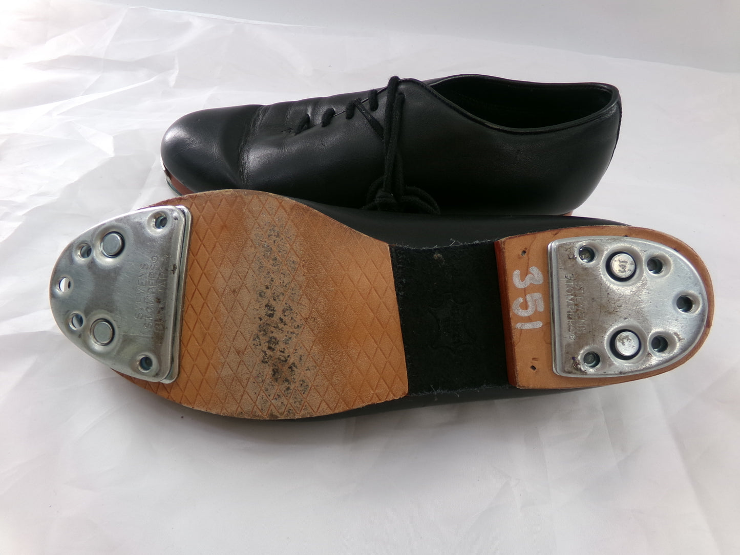 Pre-Owned Buck Clogging Shoes Steven Stompers Kids 3.5M Oxford Leather Full Sole