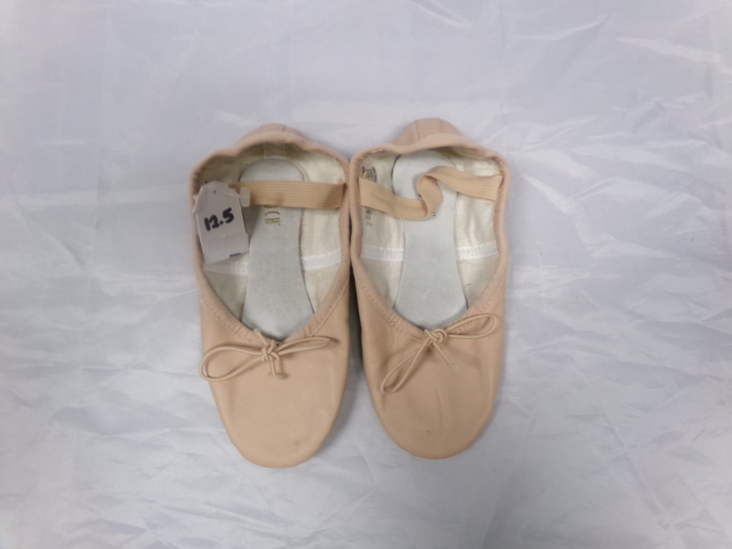 Pre-Owned Ballet Shoes Bloch Big Kid 12A Tie Drawstring Leather Single Strap Split Sole