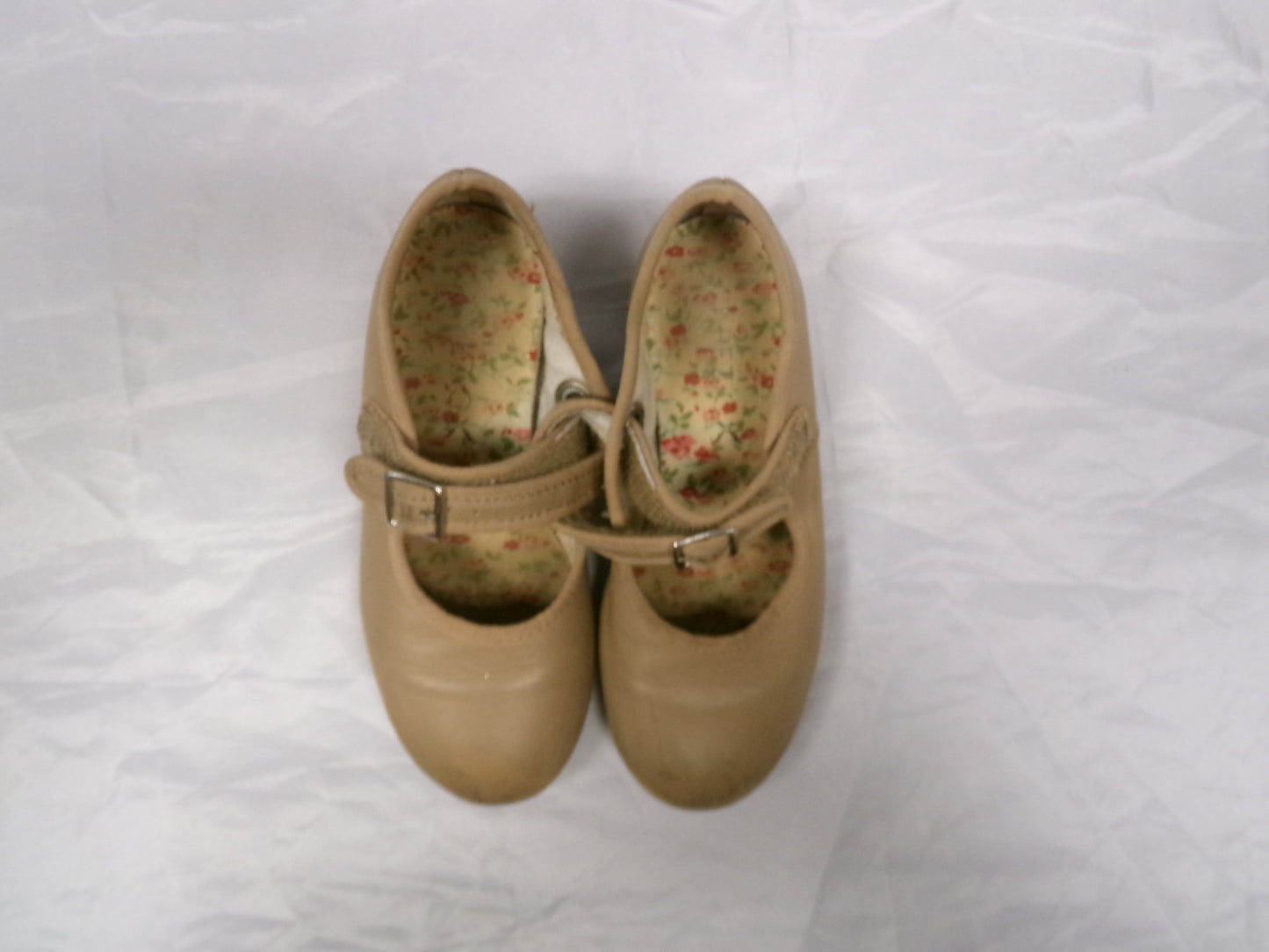 Pre-Owned Tap Shoes Capezio 3800 Toddler 11.5 Jane Leather Easy Strap Tan