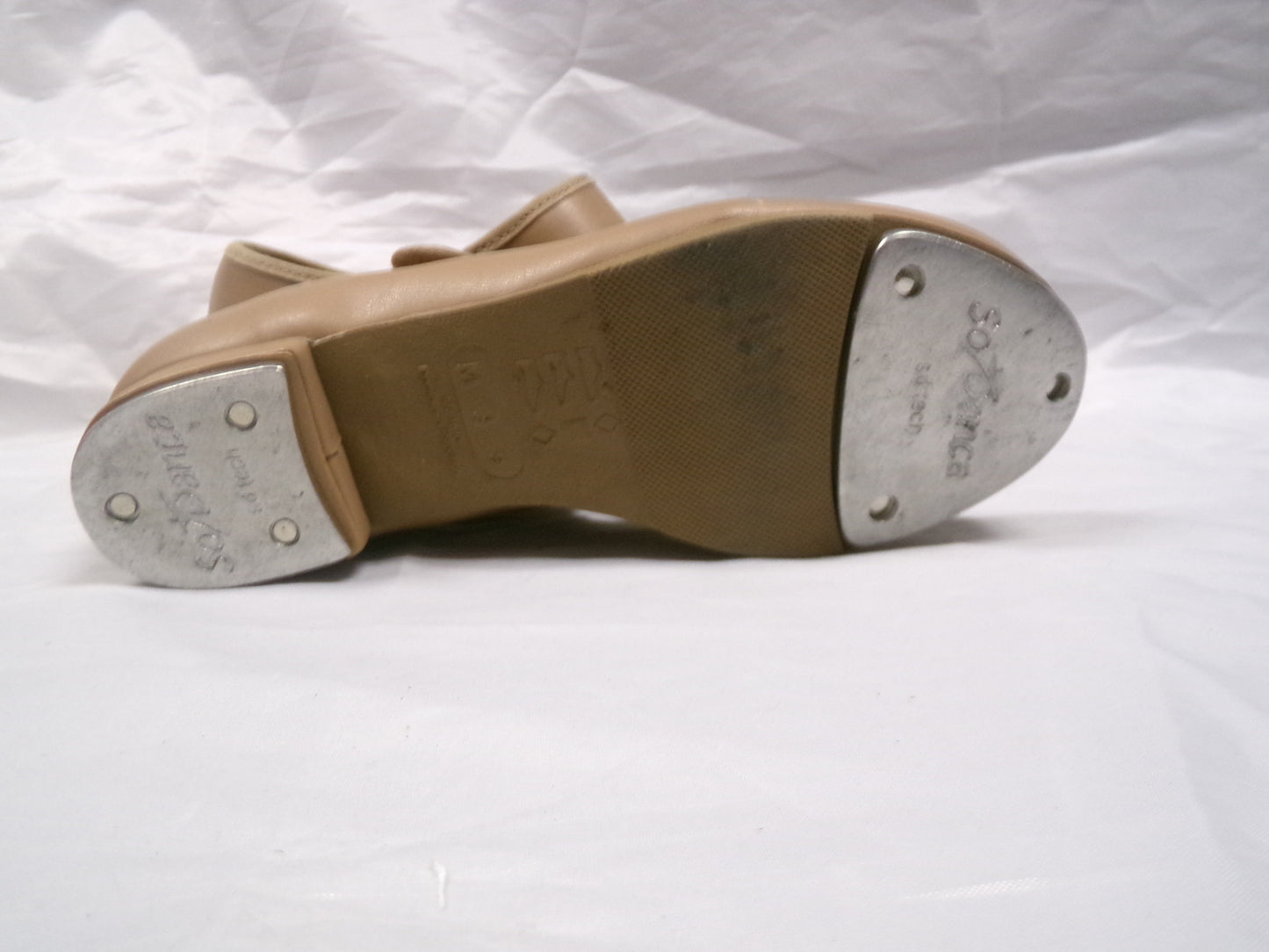 Pre-Owned Tap Shoes Youth 3M Tan So Danca TA38 Mary Jane Leather Loop Strap