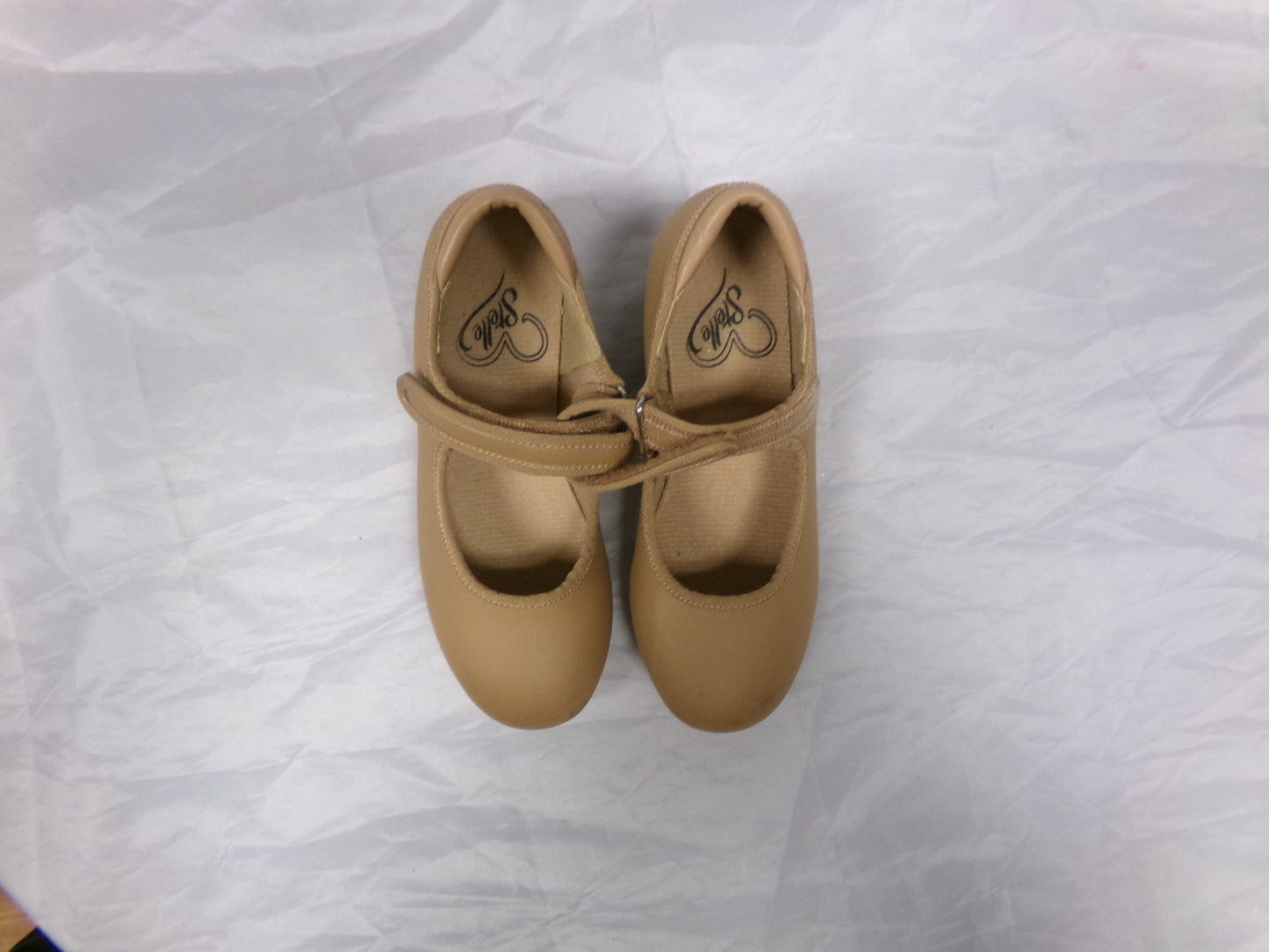 Pre-Owned Dance Tap Shoes Stelle Kids 13M Mary Jane easy Strap Tan