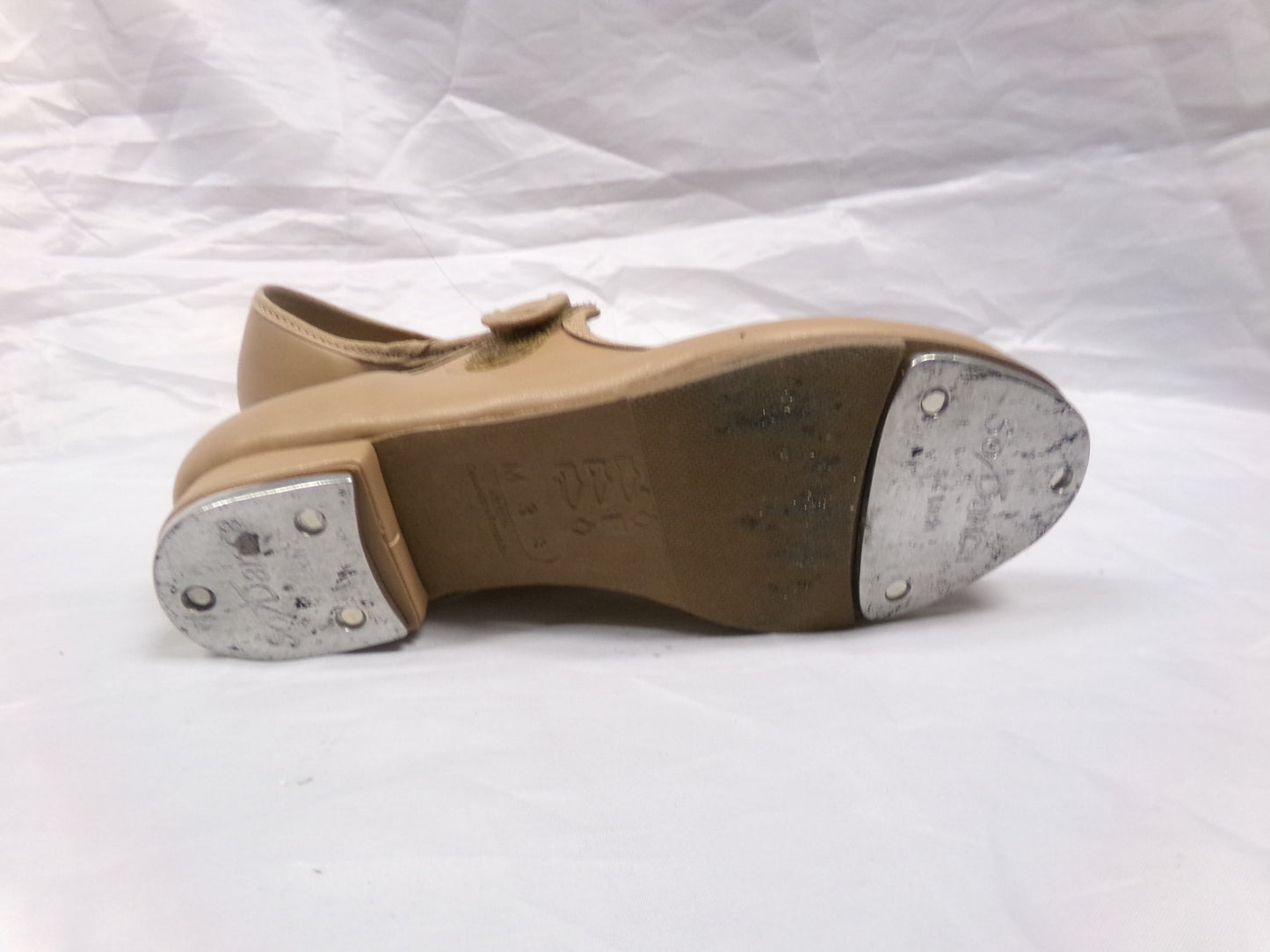 Pre-Owned Tap Shoes Youth 3M Tan So Danca TA38 Mary Jane Leather Loop Strap