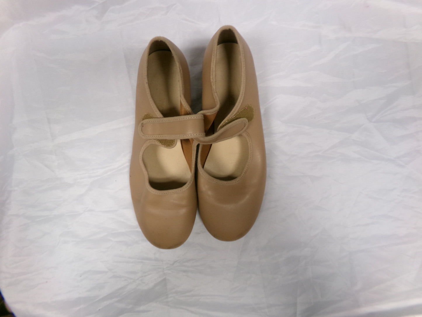 Pre-Owned Tap Shoes Youth 6M Tan So Danca TA38 Mary Jane Leather Loop Strap