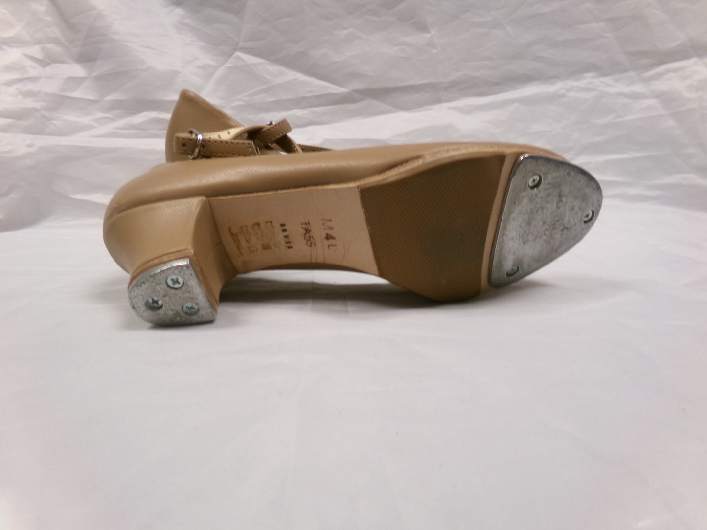 Pre-Owned Tap Shoes SoDanca Youth 4M Leather Buckle Tan