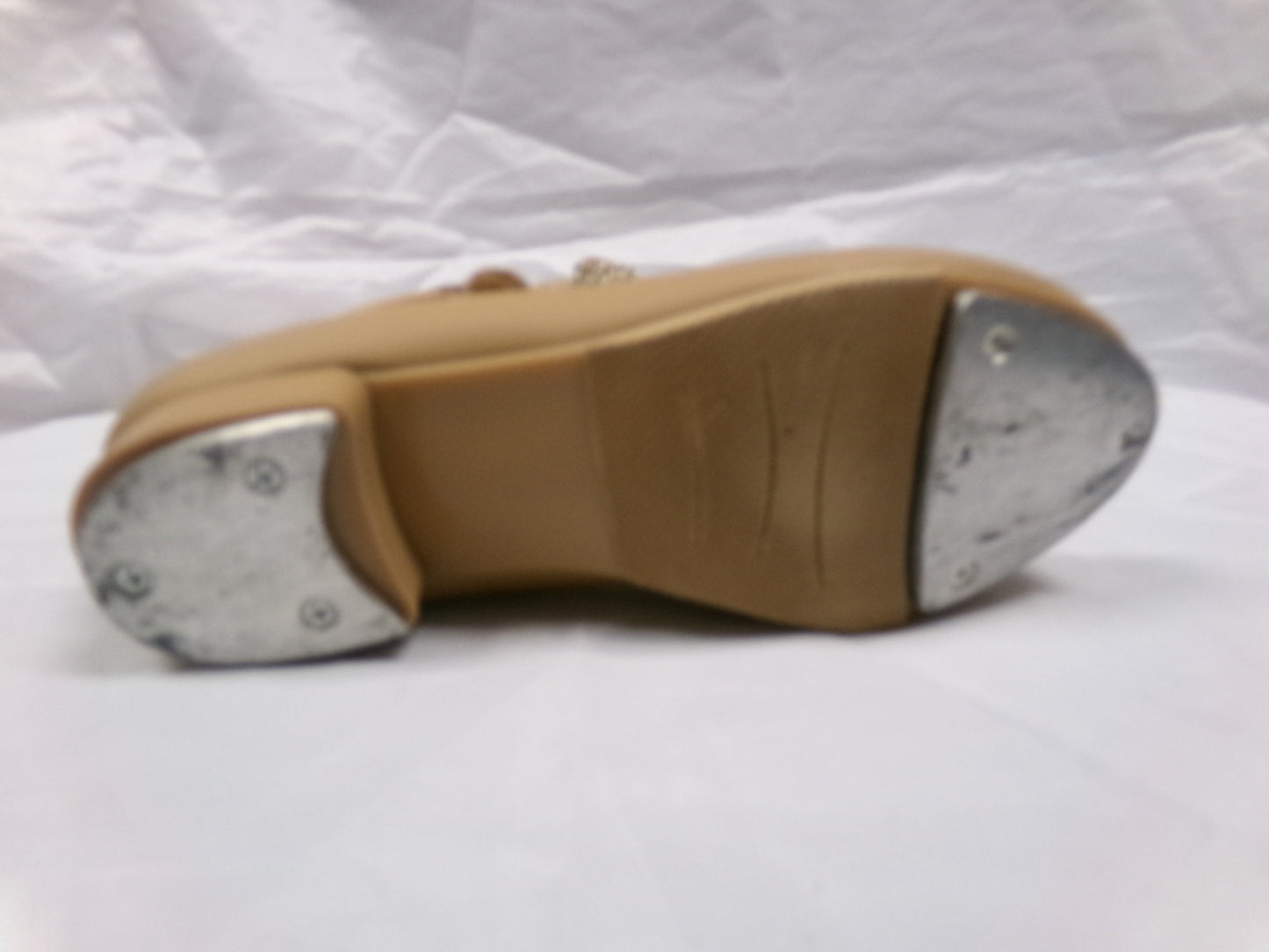 Pre-Owned Dance Tap Shoes Stelle Youth 1M Mary Jane easy Strap Tan