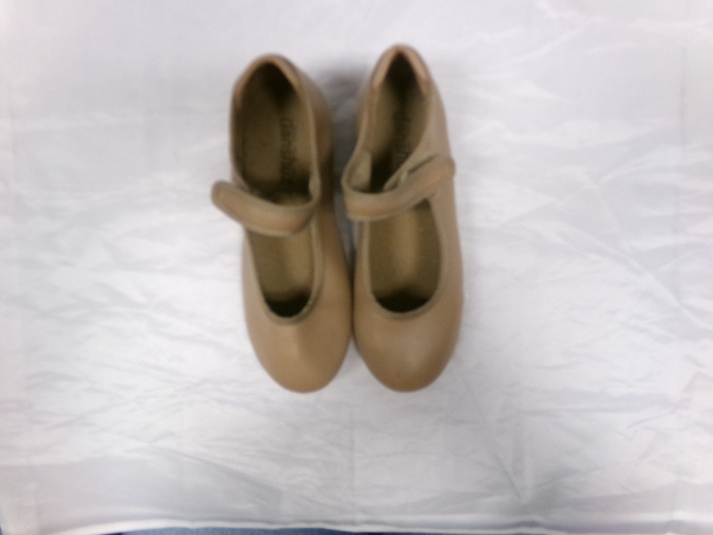 Pre-Owned Tap Shoes Danshuz 534 Toddler 13.5M Tan Mary Jane Easy Strap