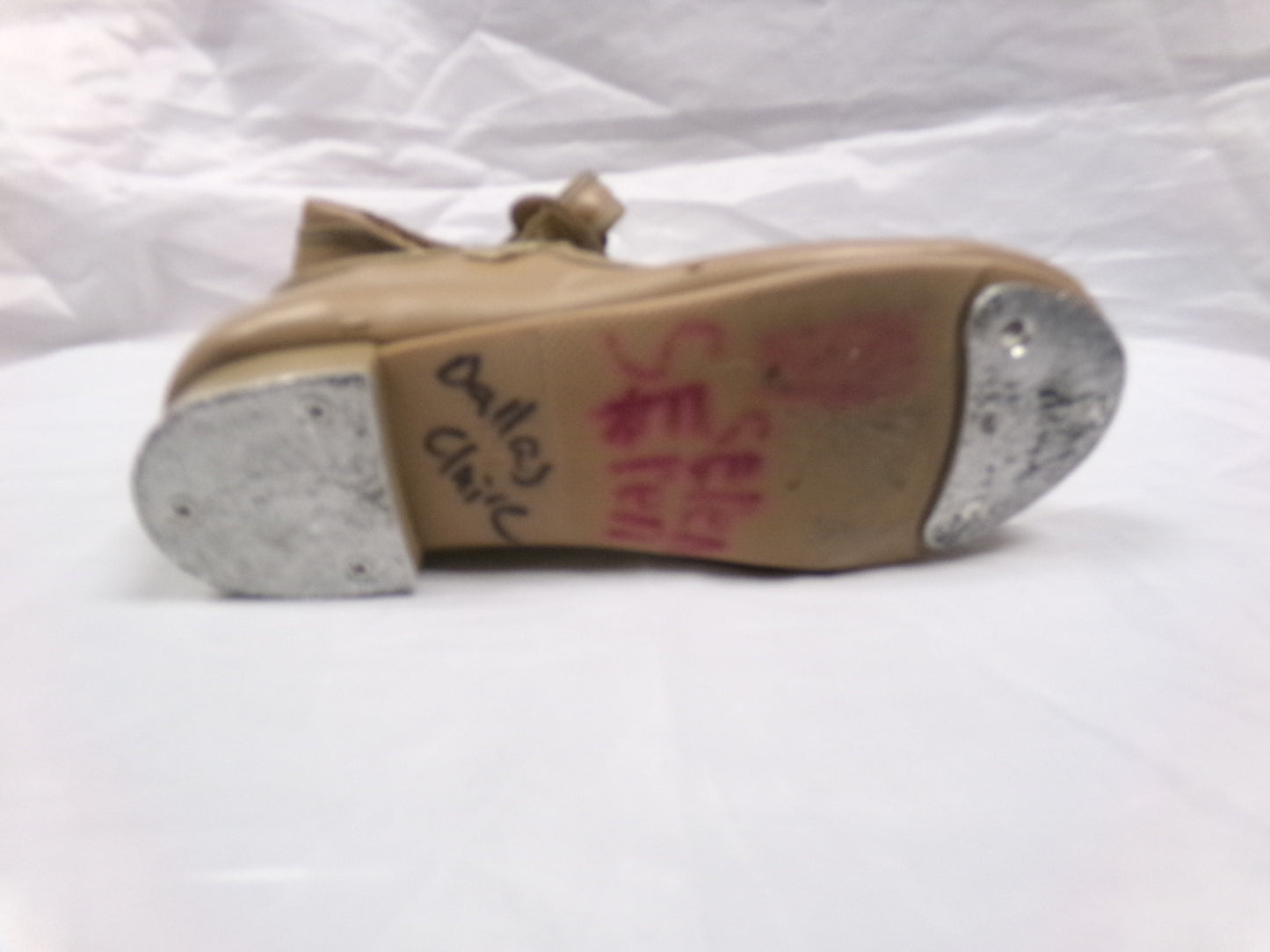 Pre-Owned Tap Shoes Danshuz 534 Toddler 13.5M Tan Mary Jane Easy Strap