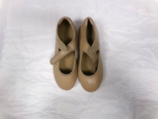 Pre-Owned Tap Shoes Danshuz 534 Youth 1.5M Tan Mary Jane Easy Strap