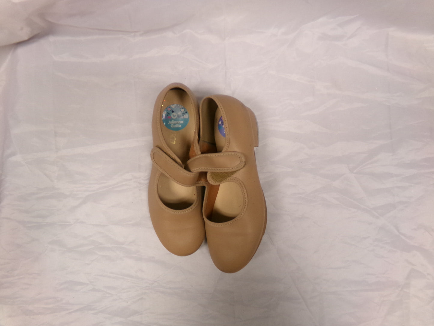 Pre-Owned Tap Shoes Youth 3.5M Tan So Danca TA38 Mary Jane Leather Loop Strap