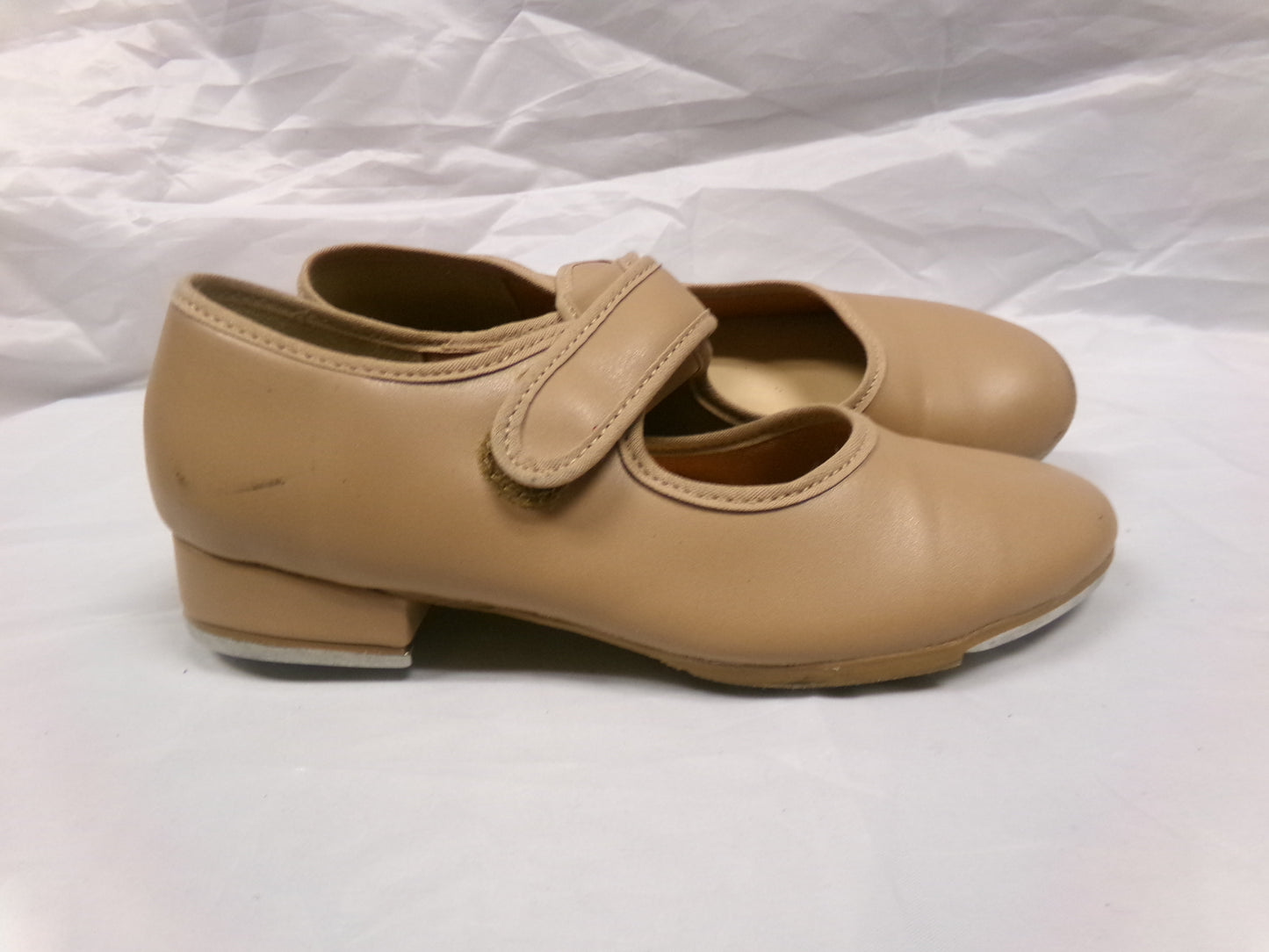 Pre-Owned Tap Shoes Youth 3.5M Tan So Danca TA38 Mary Jane Leather Loop Strap