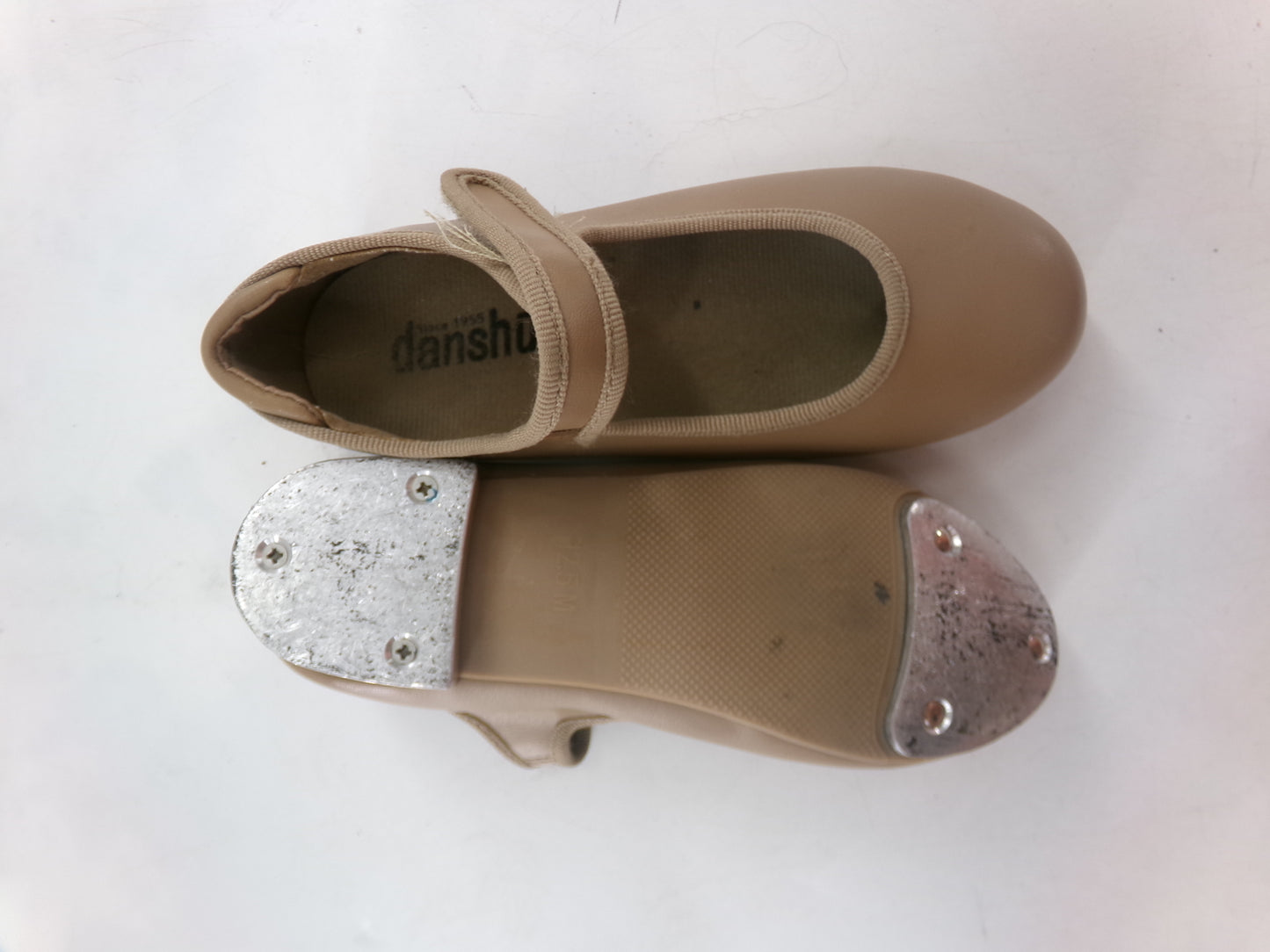 Pre-Owned Tap Shoes Danshuz 534 Toddler 12.5M Tan Mary Jane Easy Strap