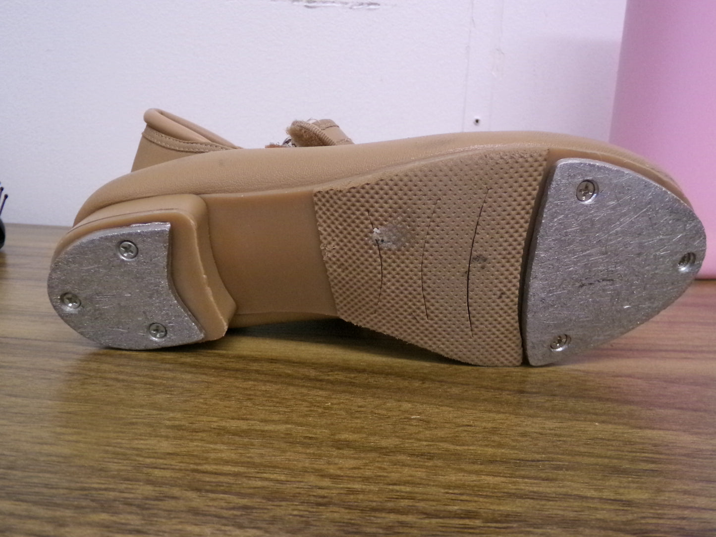Pre-Owned Dance Tap Shoes Stelle Kids 13.5M Mary Jane easy Strap Tan