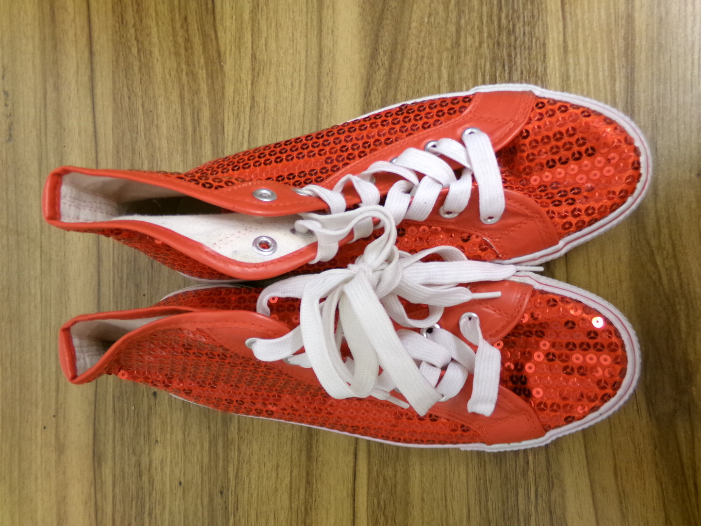 Shoes Hip Hop Balera WL6034 High Top Sequin Red 8M