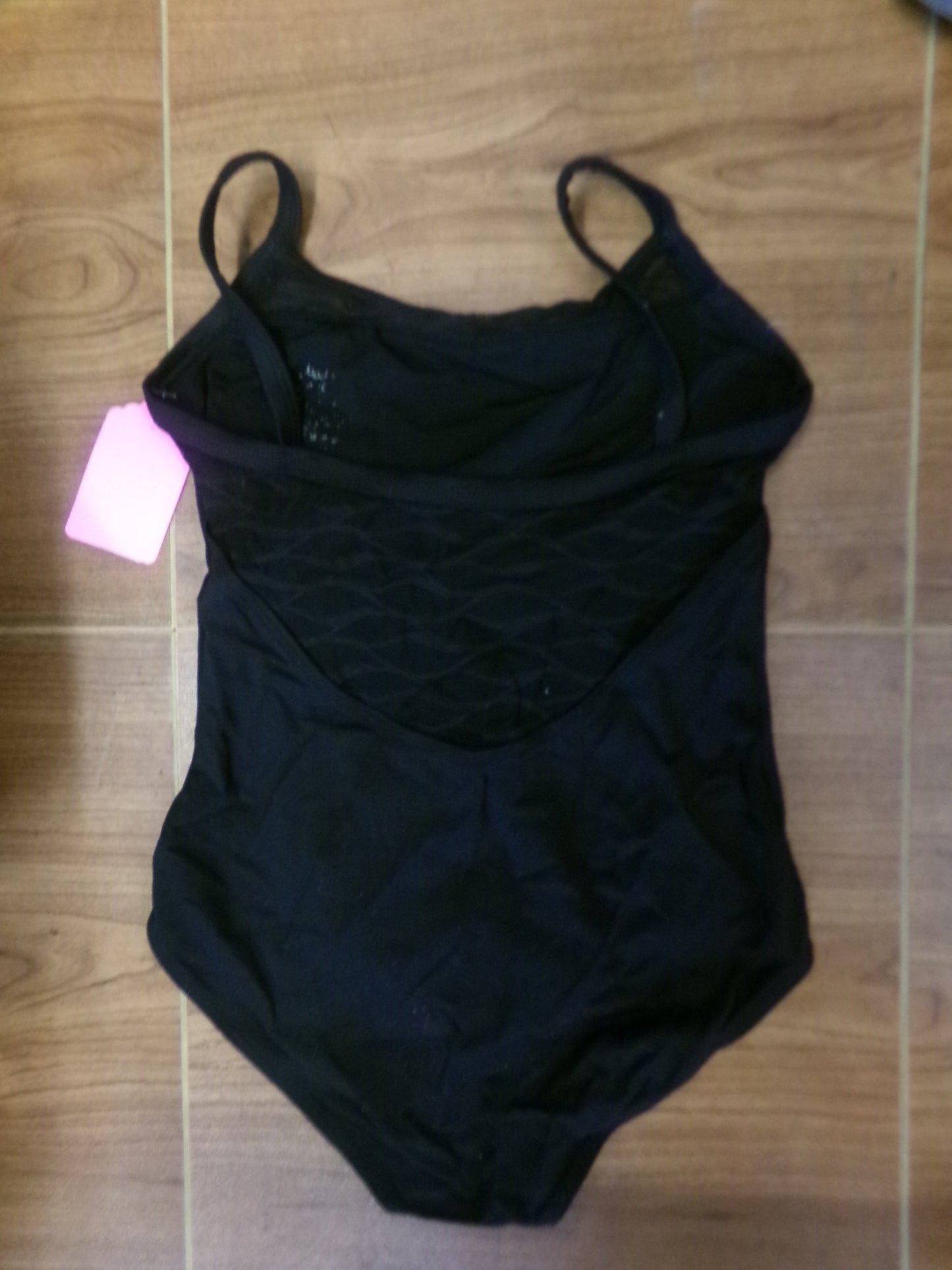 Pre-Owned Leotard Mirella Small Child Black Camisole Wavy Mesh insert Ballet Tap Jazz