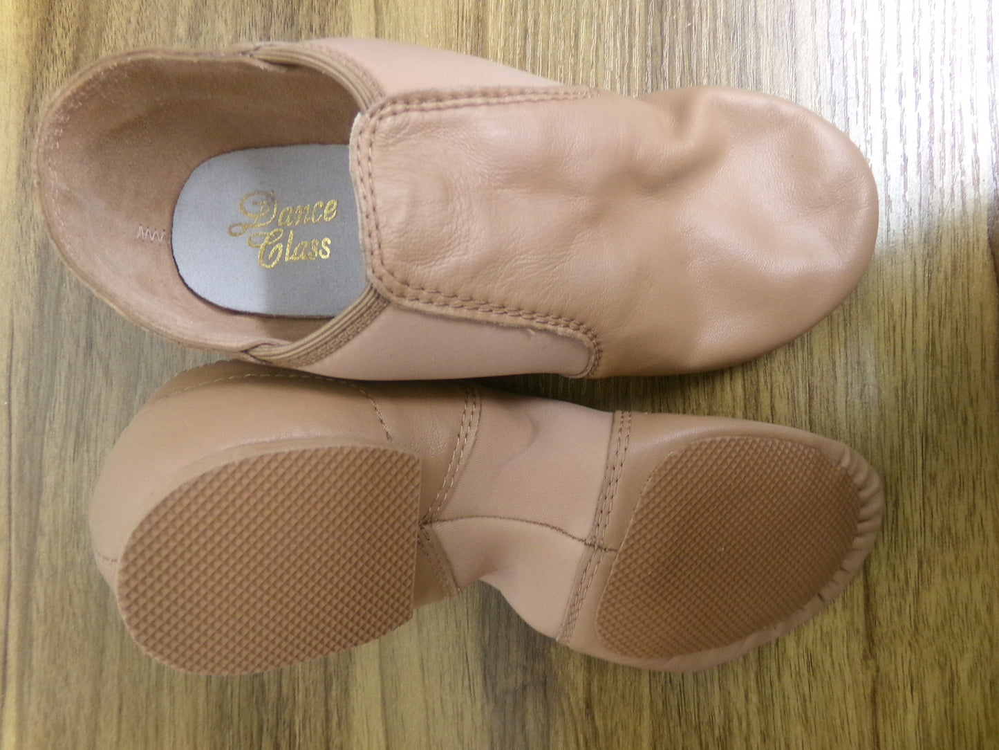 Pre-Owned Jazz Shoes Dance Class Girls 3M Child Slip On Leather Split Sole