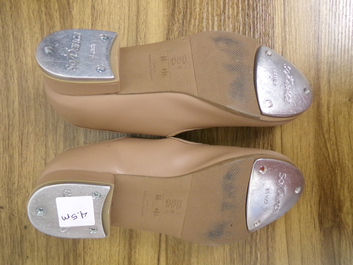 Pre-Owned Tap Shoes Youth 4.5M Tan So Danca TA38 Mary Jane Leather Loop Strap