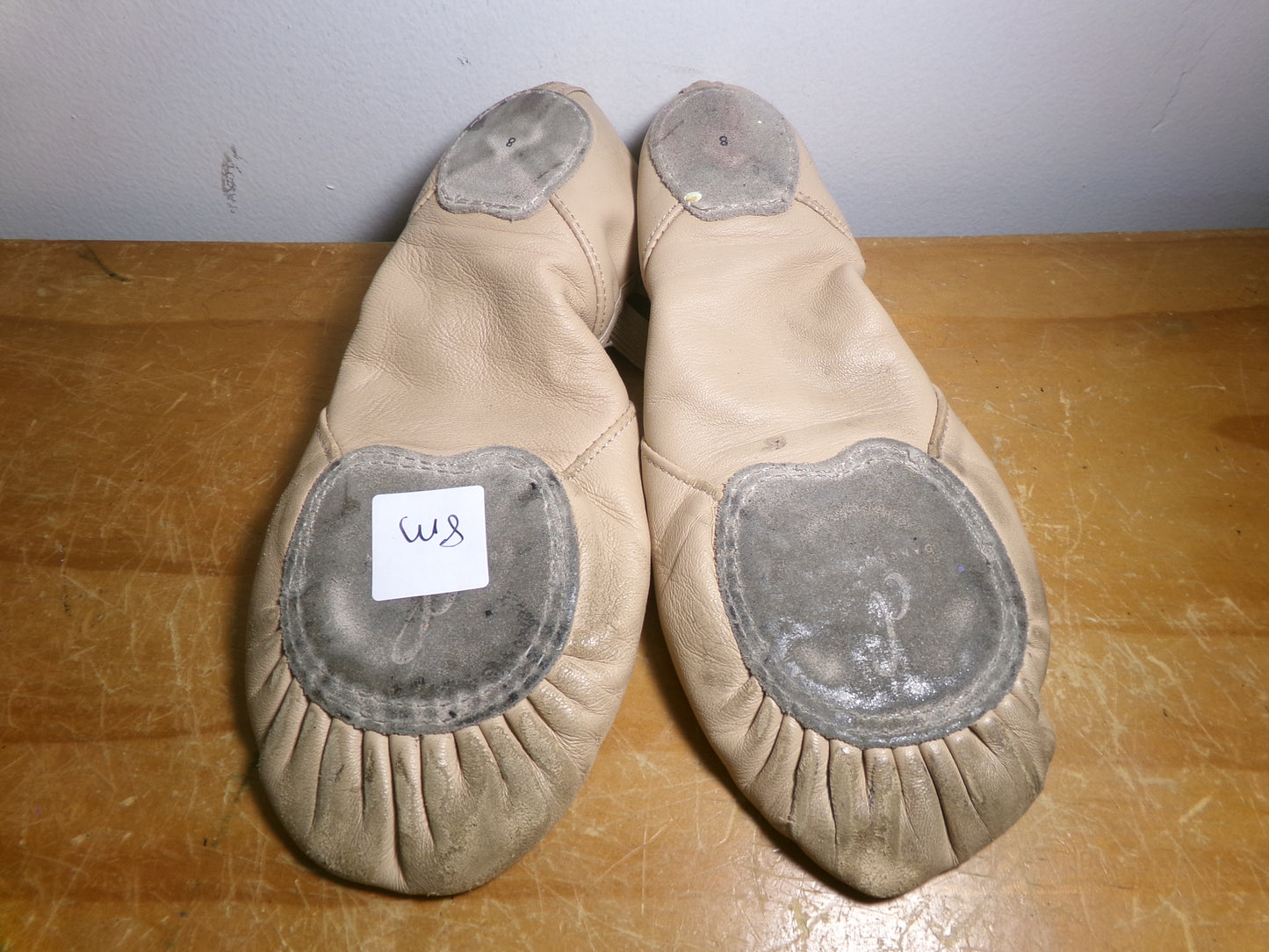 Pre-Owned Ballet Shoes Danz N Motion 357 8M Adult Pink Leather Split Sole
