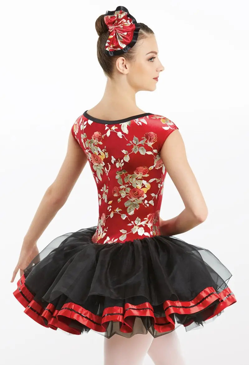 Pre-Owned Costume Intermediate Child Red Weissman 11144 Ballet Pointe Asian Lace Tutu Sequin