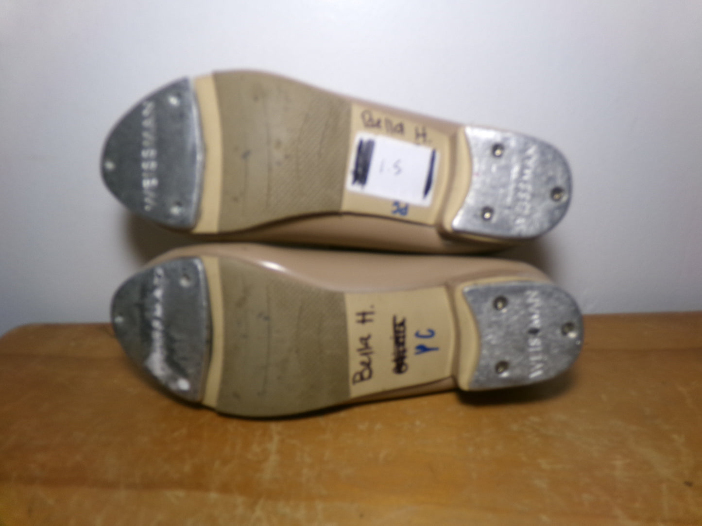 Pre-Owned Tap Shoes Tan 1.5 Youth Mary Jane Easy Strap Weissman W2600