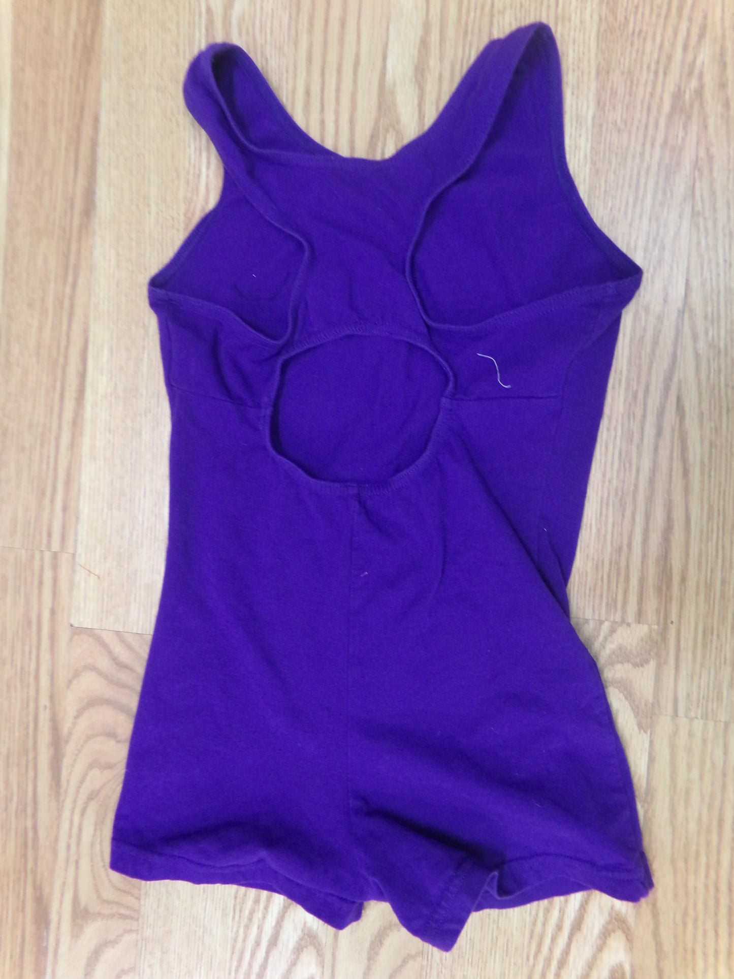 Pre-Owned Leotard Biketard Natalie Large Child Purple Tank Keyhole Ballet Jazz