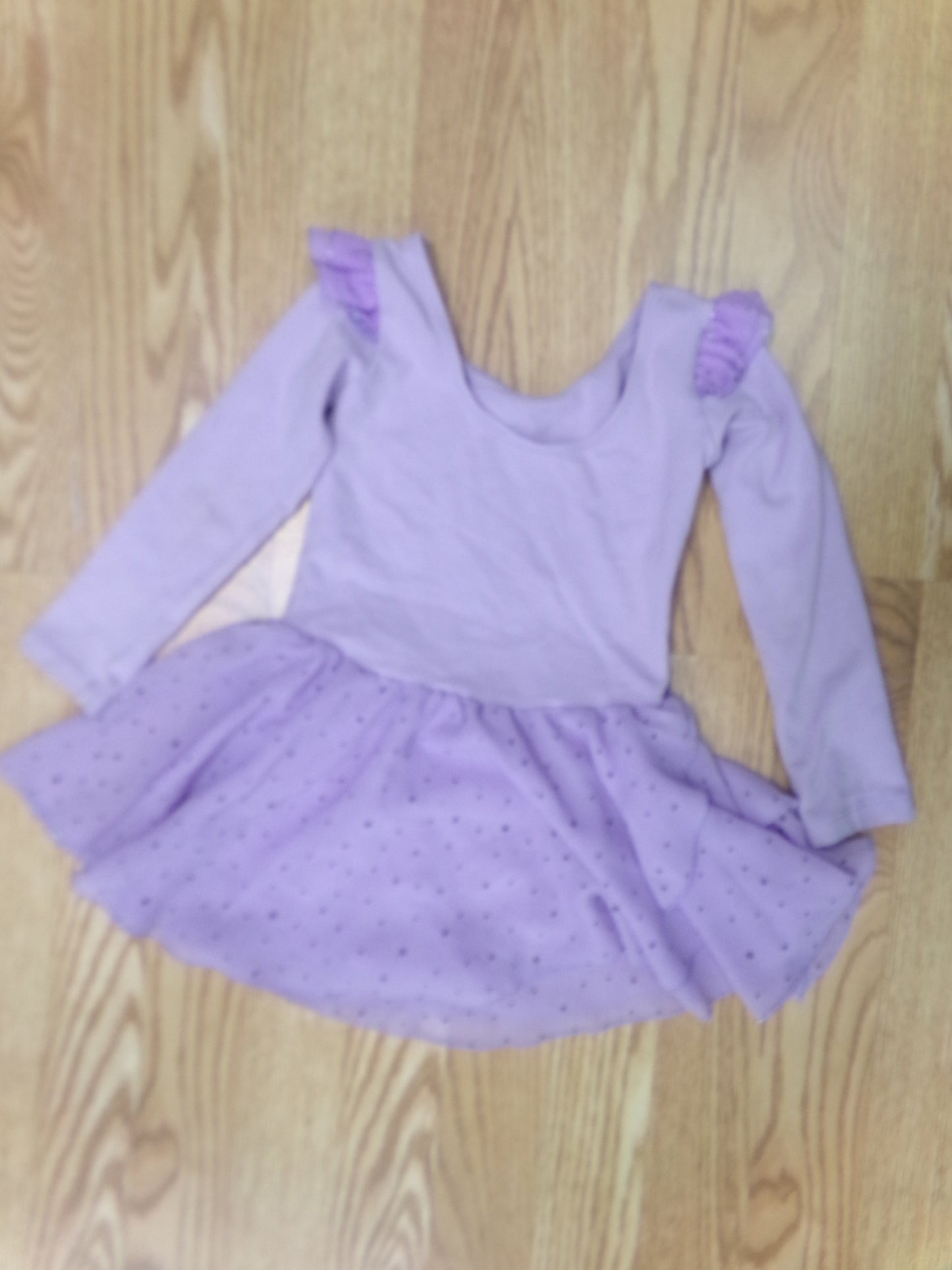 Dance Leotard Dress Long Sleeve Purple Small Child Ballet Tap