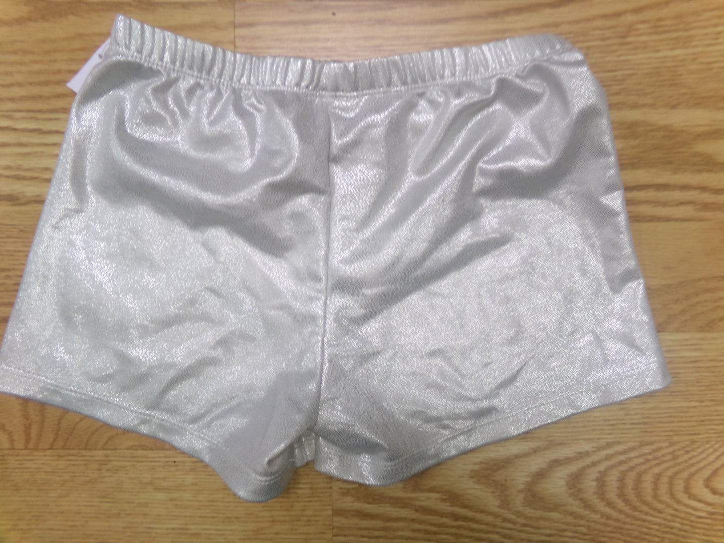 Dance Shorts XXL White Metallic Jazz Acro Gymnastics Shorts