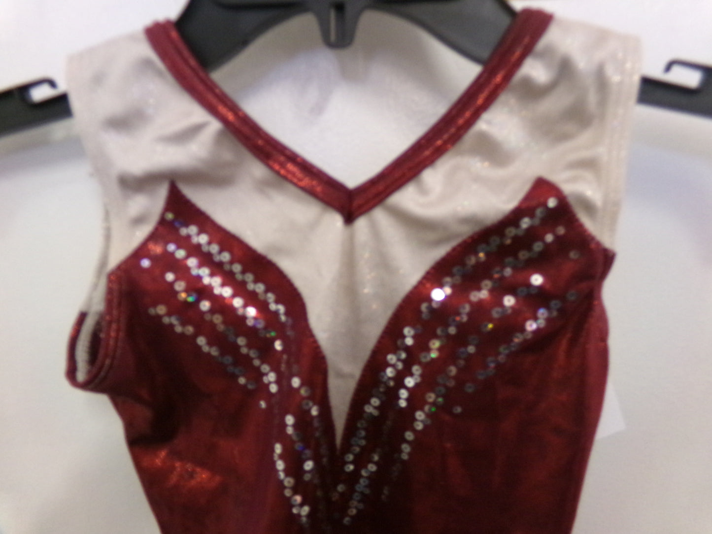 Pre-Owned Gymnastics Leotard Gk Elite Large Child Burgundy Acro Tumbling
