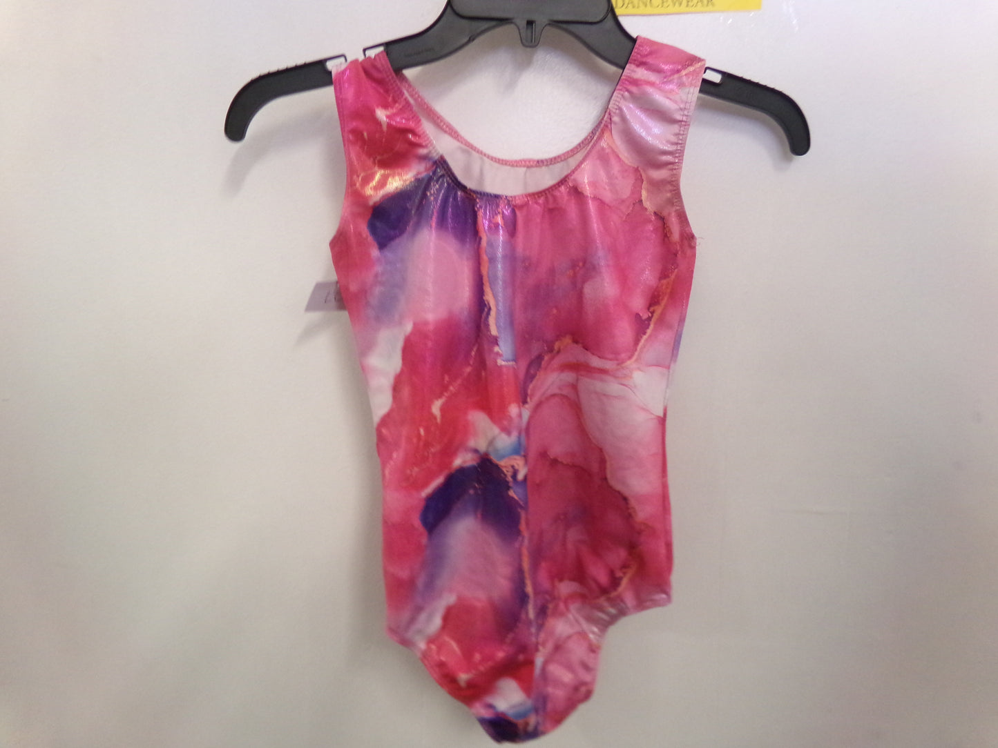 New Gymnastics Leotard Large Child Pink Marble Acro Tumbling
