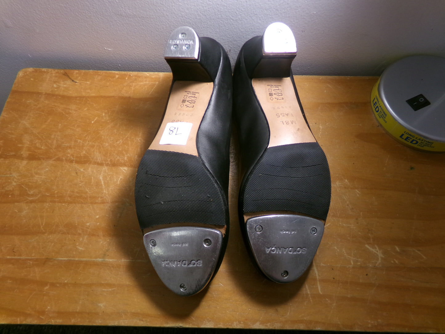Pre-Owned Tap Shoes SoDanca Adult 8M Leather Buckle Black