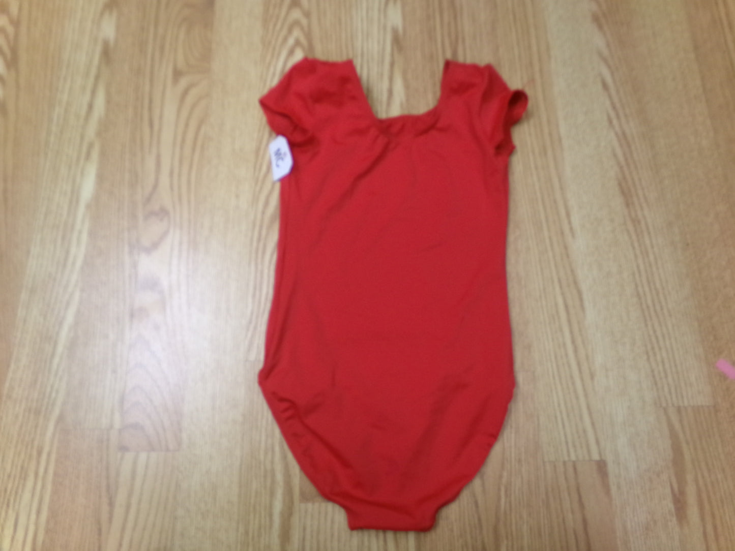 Pre-Owned Leotard Weissman MT12458 Medium Child Red Short Sleeve Ballet