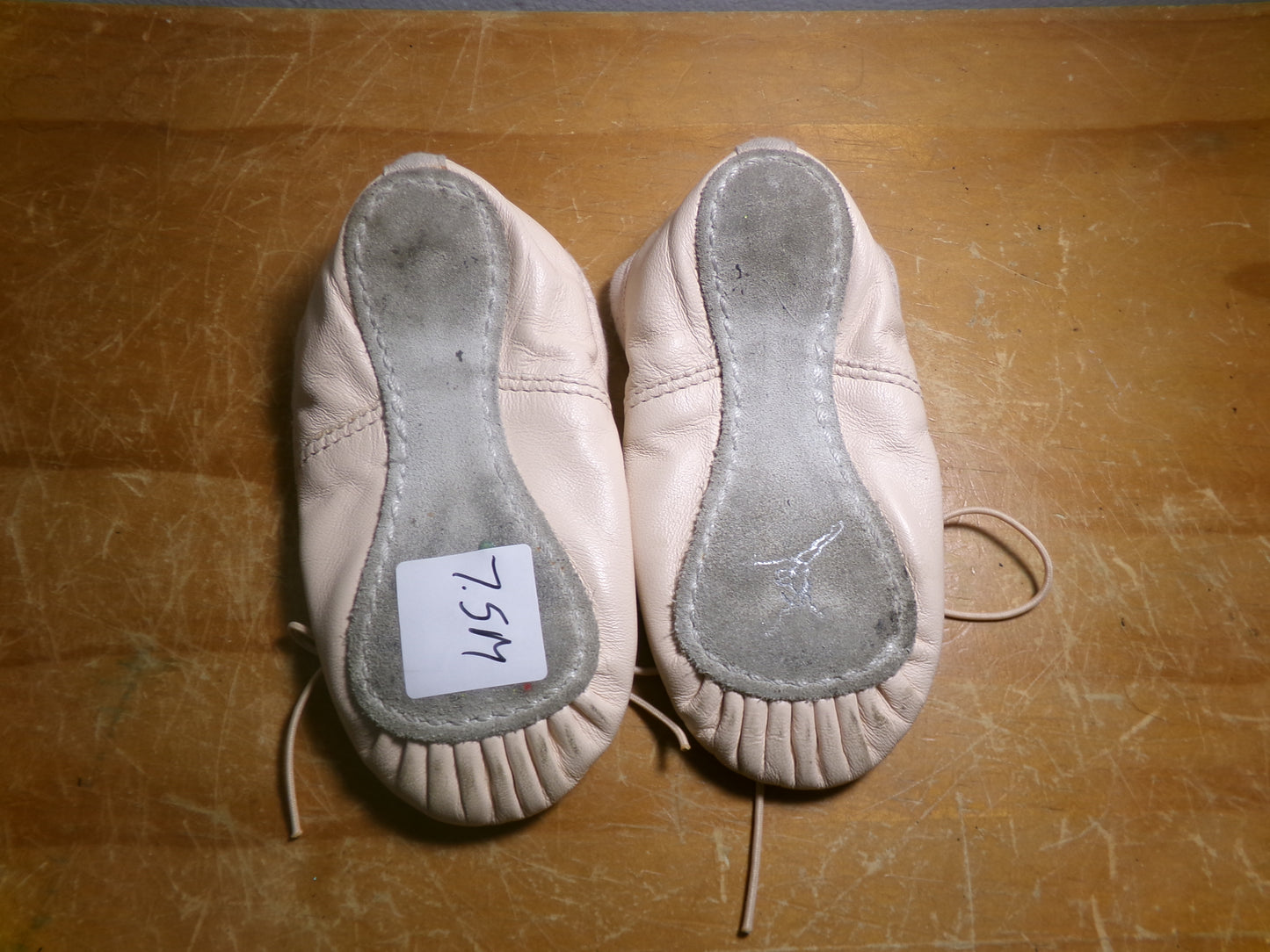Pre-Owned Ballet Shoes Capezio Toddler 7.5N Tie Drawstring Leather Single Strap Full Sole