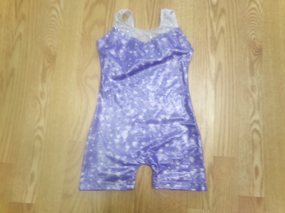Pre-Owned Gymnastics Biketard Small Child Purple Acro Tumbling