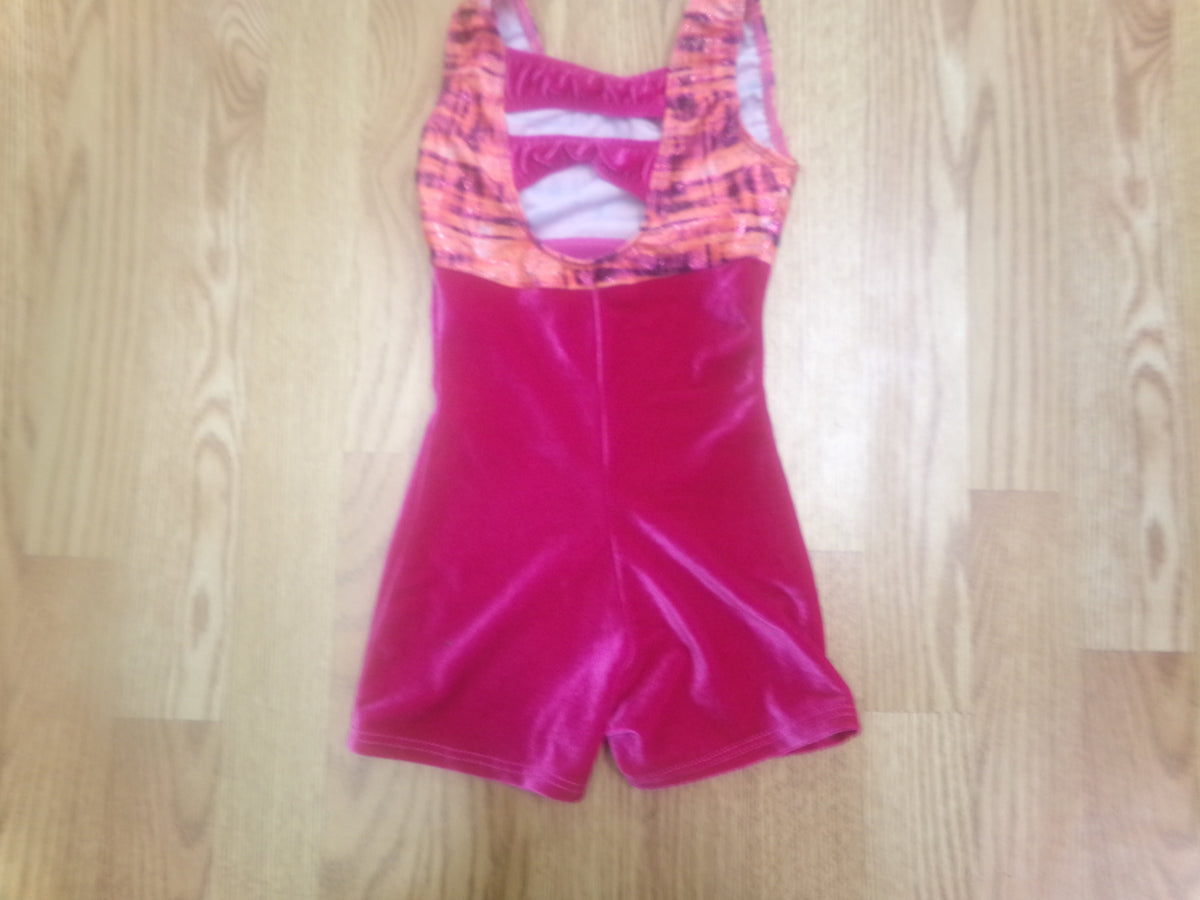 Pre-Owned Gymnastics Biketard Motionwear Intermediate Child Pink Acro Tumbling