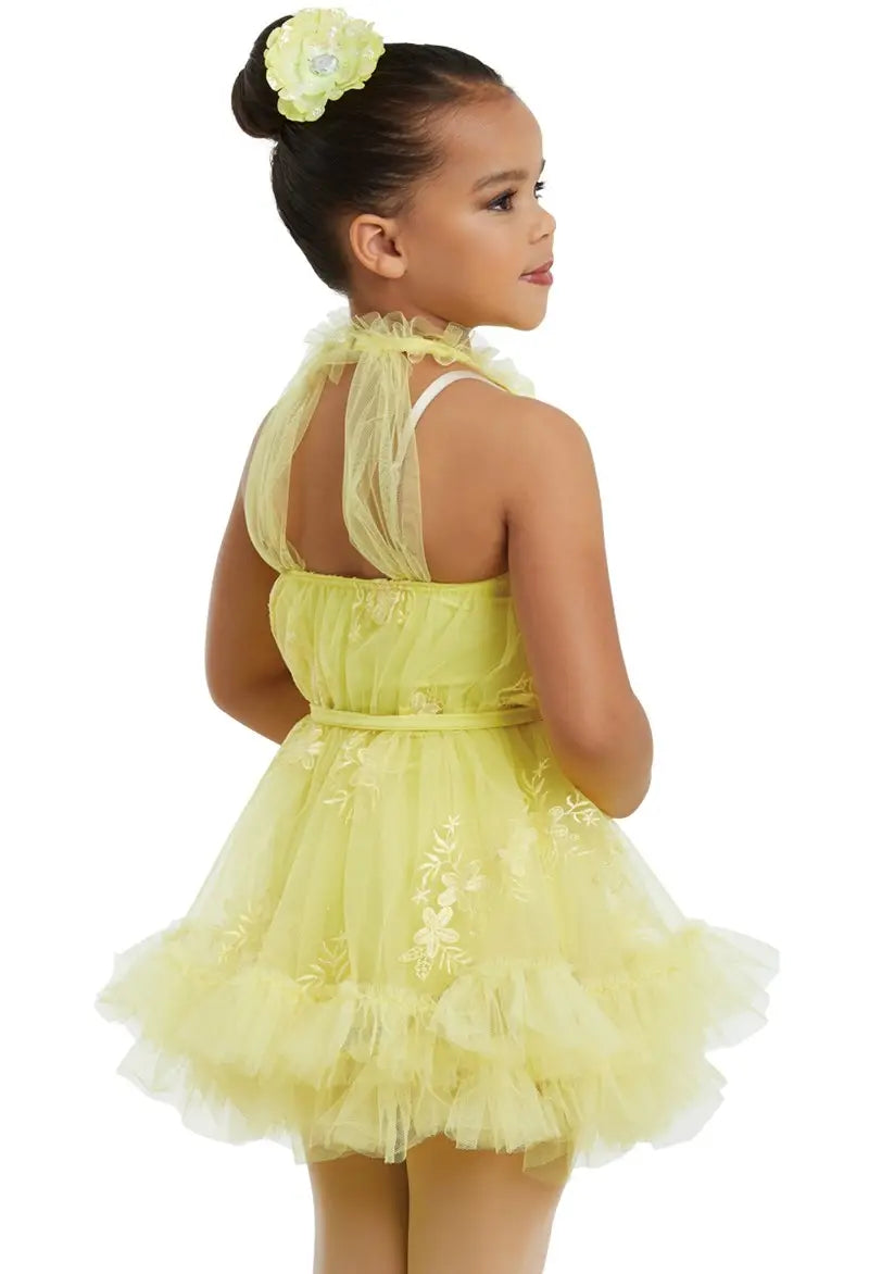 Pre-Owned Costume Small Child Blue Weissman 11321 Lyrical Ballet Contemporary Ruffles Flowers Lace