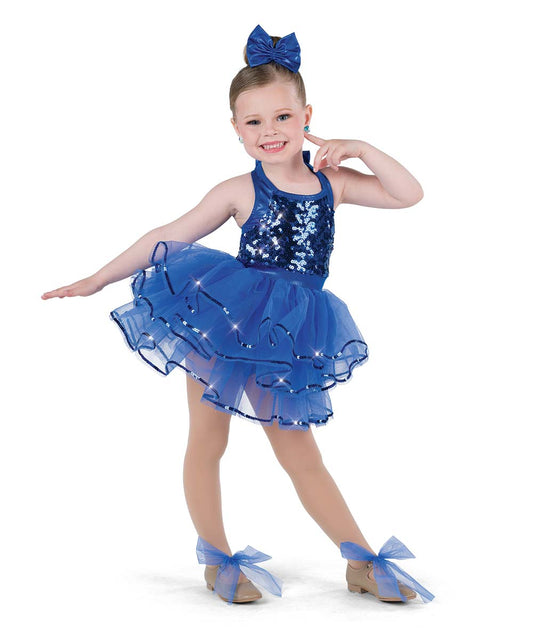 Pre-Owned Costume Small Child Blue A Wish Come True 24359 Tap Ballet Jazz Sequin Fluffy Tutu